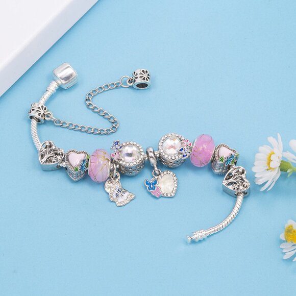 925 Love Valentine's Day Themed Decorative Pendant Bracelet - Picture 5 of 5